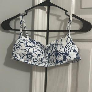 Aerie white and blue bikini top
